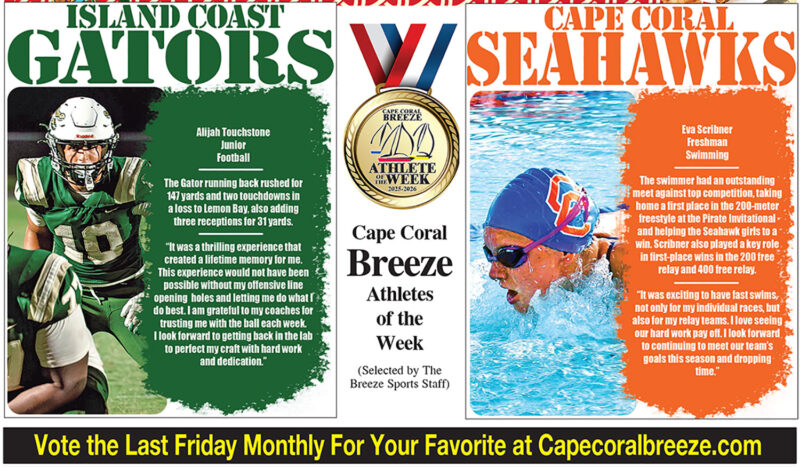 Athletes of the Week | Oct. 3 | Island Coast's Alijah Touchstone & Cape Coral's Eva Scribner